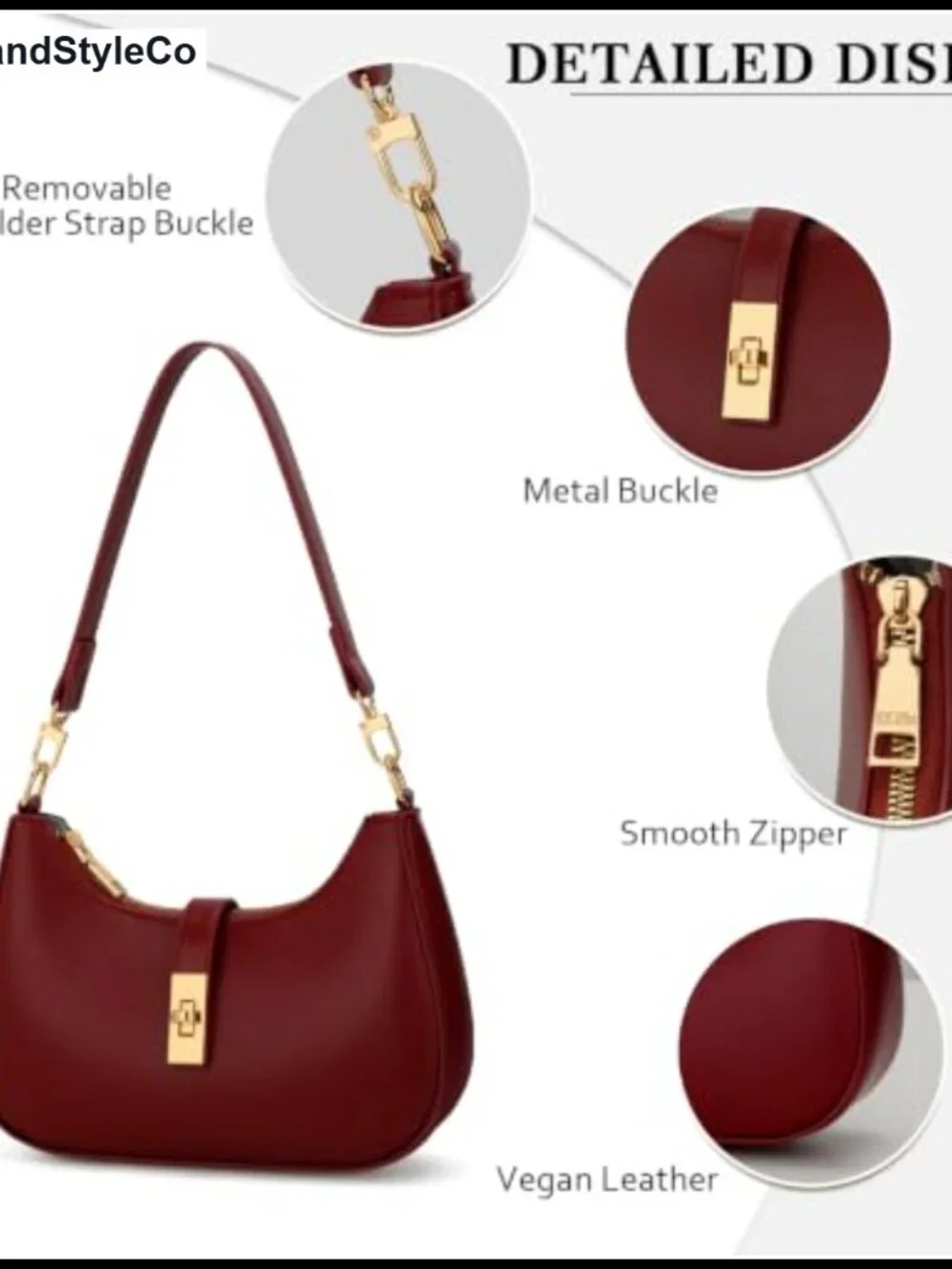 Shoulder Bag Women Cute Hobo Vegan Leather Handbag